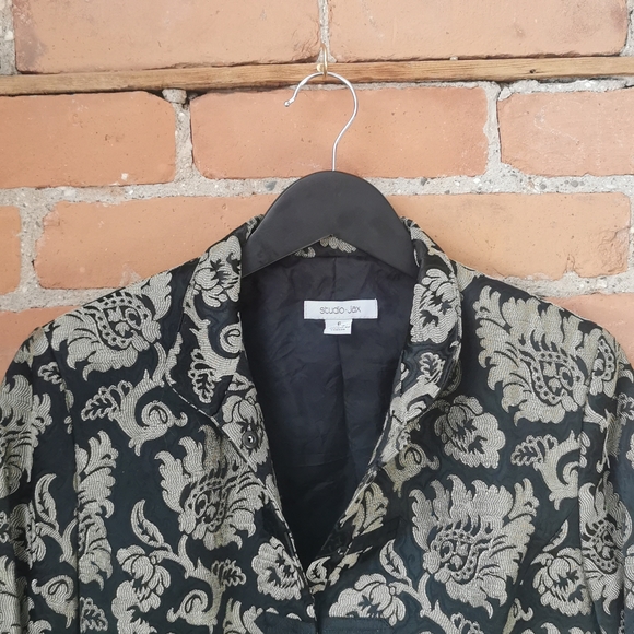 Vintage Gold and Black Printed Blazer - Picture 2 of 4